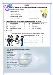 English Worksheet: Imagine