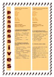 English Worksheet: possessive forms