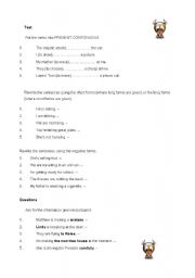 English Worksheet: PRESNET CONTINUOUS