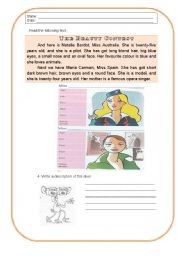 English worksheet: Beauty contest