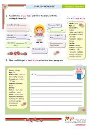 English Worksheet: Pre-writing + writing activity for elementary or lower intermediate students