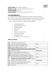 English Worksheet: syllabus