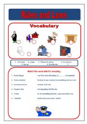 English Worksheet: 4 Skills Rules and Laws