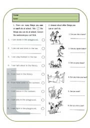 English Worksheet: Can