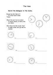 English worksheet: The time 1/2