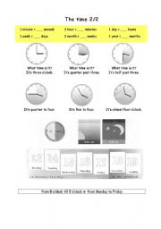 English worksheet: The time 2/2