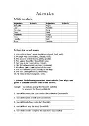 English worksheet: Adverbs