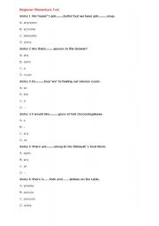 English Worksheet: beginner test