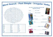 Word Search - Irregular verbs - Simple Past 