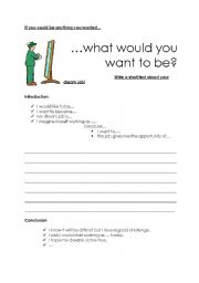 English Worksheet: Write a short text about your dream job!