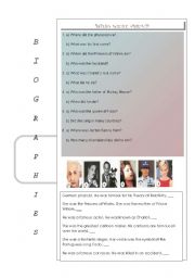 English worksheet: Biography