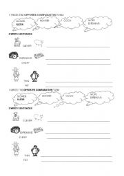 English worksheet: comparative adjectives 