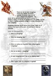 English worksheet: FAIRY CHANGELINGS 2