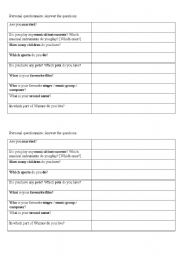 English Worksheet: Icebreaker -qs for adults