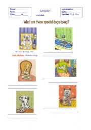 English worksheet: What are these special dogs doing?