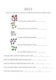 English worksheet: Adding and Subtracting Jelly Beans