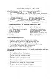 English Worksheet: if clauses types 1 and 2