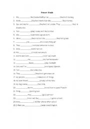 English Worksheet: Present Simple