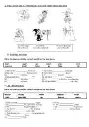 English Worksheet: SIMPLE PRESENT AND PRESENT CONTINUOUS