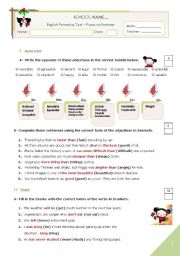 English Worksheet: KEY for the GRAMMAR TEST