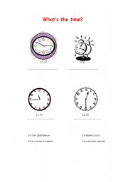 English worksheet: whats the time?