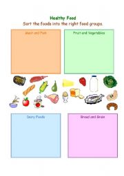 English Worksheet: HEALTHY FOOD