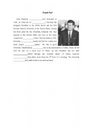 English worksheet: Past Simple JFK