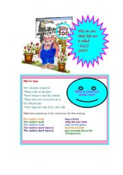 English worksheet: MUST-HAVE TO-SILLY ZOO