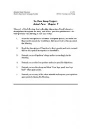 English worksheet: Animal Farm Chapter 5 In-class Role Play