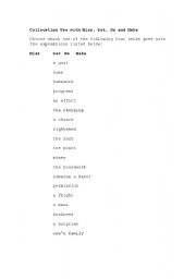 English Worksheet: Collocations