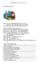 English Worksheet: Fairy tale: Red Riding Hood