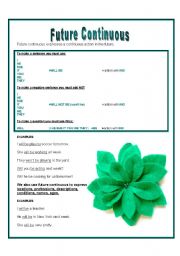 English Worksheet: Future Continuous 