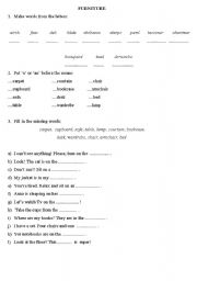 English Worksheet: Furniture