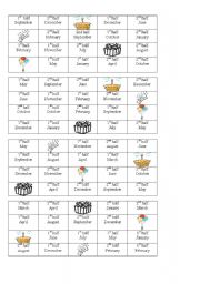 English Worksheet: birthday bingo