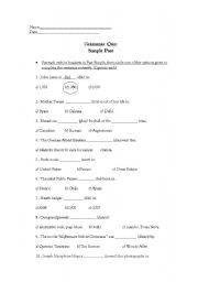 English Worksheet: Simple past grammar quizz