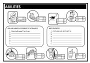 English Worksheet: ABILITIES AND ANIMALS