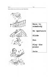 English Worksheet: I can move my body