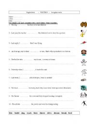 English worksheet: Past simple irregular verbs test