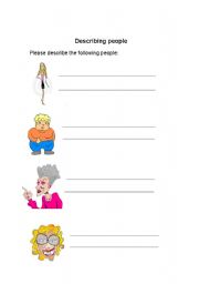 English worksheet: Describing people