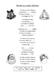 English Worksheet: We wish you a merry Christmas Carol (Disney Version)