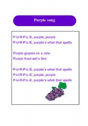 English worksheet: Purple song