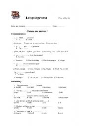 English worksheet: Language test