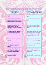 English worksheet: present continuous