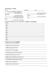 English worksheet: there to be