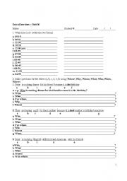 English worksheet: question words