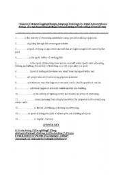 English worksheet: vocabulary fill in the blanks worksheet