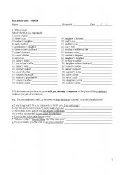 English worksheet: family