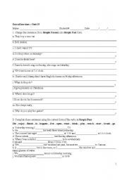 English worksheet: simple past