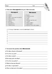 English worksheet: Past Simple - Verb There To Be (Exercises)