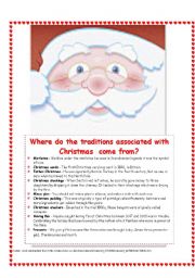 English Worksheet: facts of Christmas 